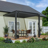 10x10 Evanston Wall Mounted Louvered Pergola angle 1