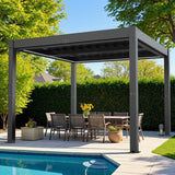 10 Ft. W X 10 Ft. D Aluminium Pergola With Adjustable Louvered Roof angle 7