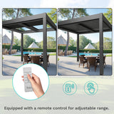 10 Ft. W X 10 Ft. D Aluminium Pergola With Adjustable Louvered Roof angle 4