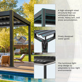 10 Ft. W X 10 Ft. D Aluminium Pergola With Adjustable Louvered Roof angle 5