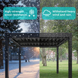 10 Ft. W X 10 Ft. D Aluminium Pergola With Adjustable Louvered Roof angle 6