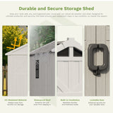 Patiowell 10x10 FT Plastic Storage Shed with Skylight & Windows & Lock angle 4
