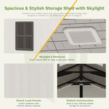 Patiowell 10x10 FT Plastic Storage Shed with Skylight & Windows & Lock angle 5