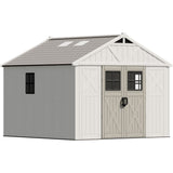 Patiowell 10x10 FT Plastic Storage Shed with Skylight & Windows & Lock angle 1