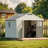 Patiowell 10x10 FT Plastic Storage Shed with Skylight & Windows & Lock angle 8