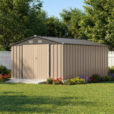 Patiowell 10x12 Metal Shed with Vents, Brown angle 9