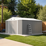 Patiowell 10x12 Metal Shed with Vents, Gray angle 8