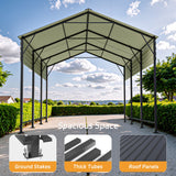 Patiowell 10'x15' Metal Carport with Vertical Roof, Black angle 7