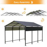Patiowell 10'x15' Metal Carport with Vertical Roof, Black angle 9