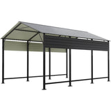 Patiowell 10'x15' Metal Carport with Vertical Roof, Black angle 1