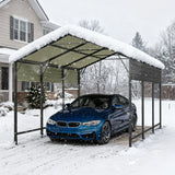 Patiowell 10'x15' Metal Carport with Vertical Roof, Black angle 10