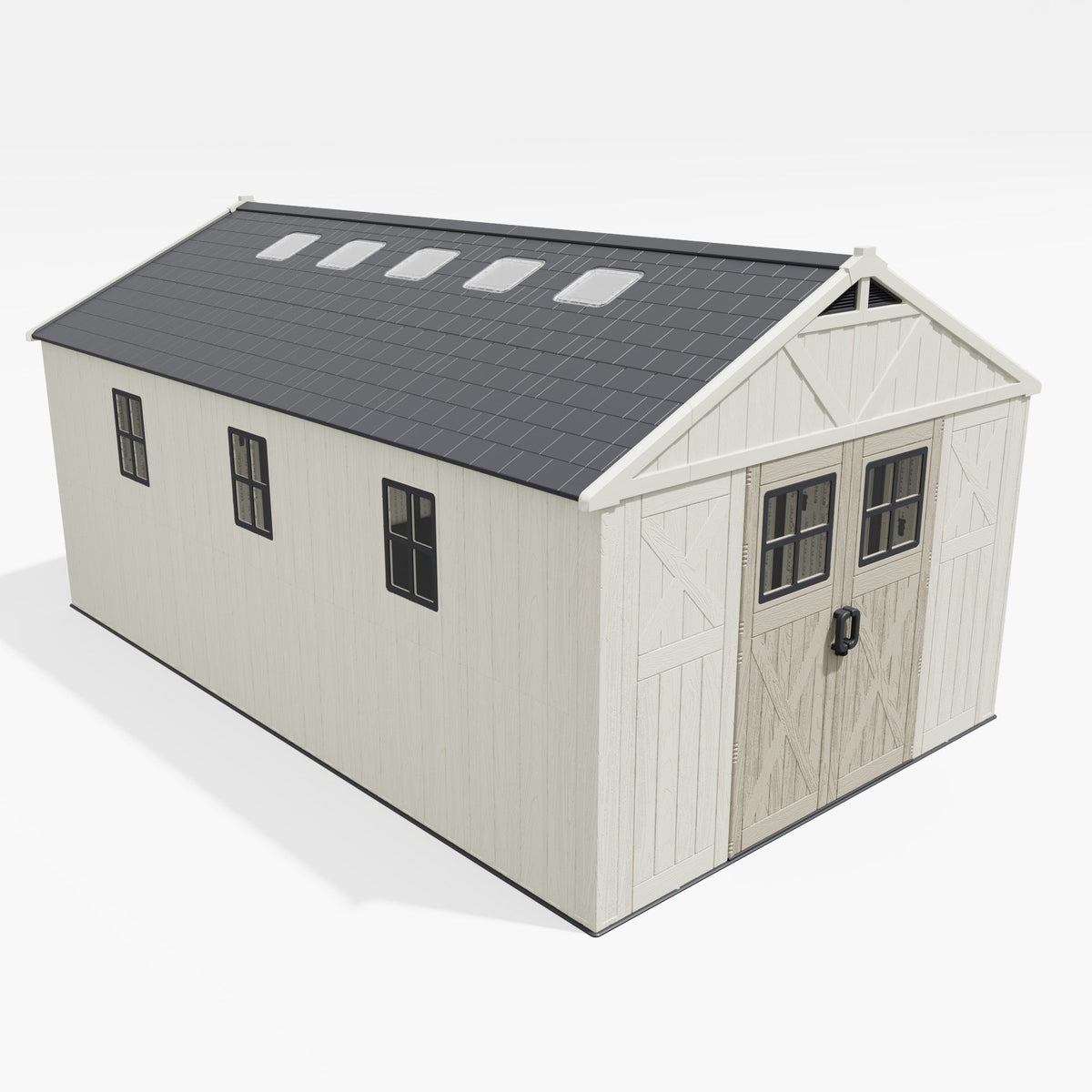 Patiowell 10x16ft Kick-it Plastic Storage Shed with Skylight & Windows - Noxmow Official Hardware