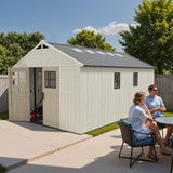 Patiowell 10x16ft Kick-it Plastic Storage Shed with Skylight & Windows angle 2