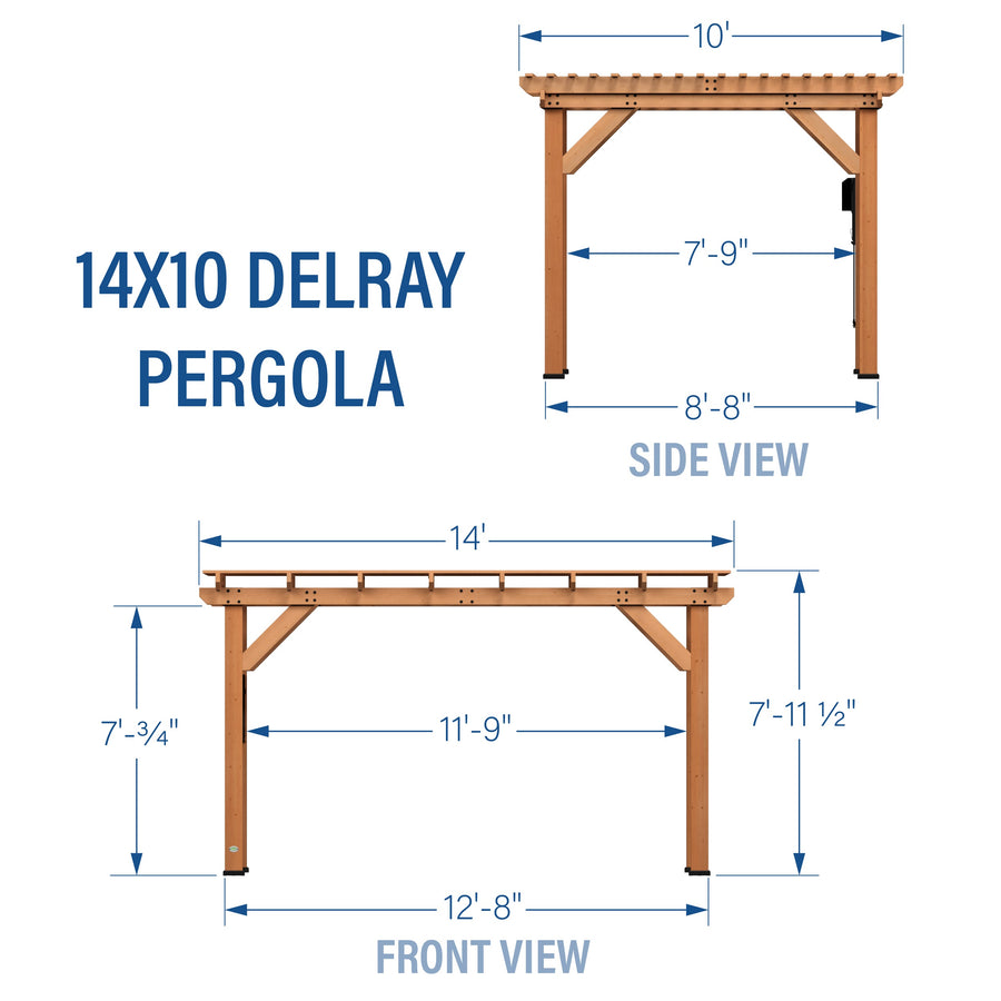14x10 Delray Pergola detail view