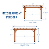 14x12 Beaumont Pergola angle 2
