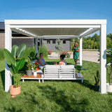 14x12 Windham Modern Steel Pergola With Sail Shade Soft Canopy angle 9