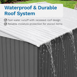 Patiowell 14x12 Metal Shed with Vents & Lockable Door, Gray angle 7