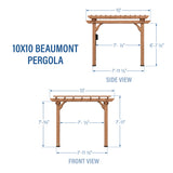 10x10 Beaumont Pergola angle 4