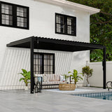 16x10 Evanston Wall Mounted Louvered Pergola angle 1