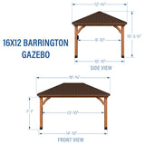16x12 Barrington Gazebo angle 3