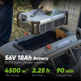 Mow, Vac and Plow Bundle with S1 4WD 18Ah 75% Slope Mower angle 6