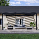 18x10 Evanston Wall Mounted Louvered Pergola angle 2