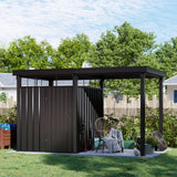 6x8 Metal Storage Shed with 7x8 Pergola Covered Porch angle 16