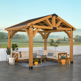 12x10 Arlington Gazebo with Electric - Lt Brown angle 3