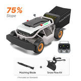 Mow, Vac and Plow Bundle with S1 4WD 18Ah 75% Slope Mower angle 1