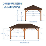 20x12 Barrington Gazebo/Carport angle 2