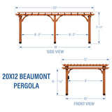 20x12 Beaumont Pergola angle 3