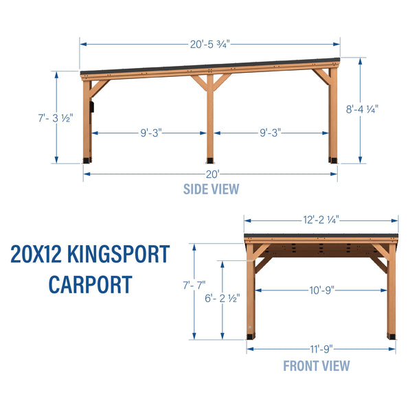 20x12 Kingsport Carport View 2 - Noxmow Official Hardware