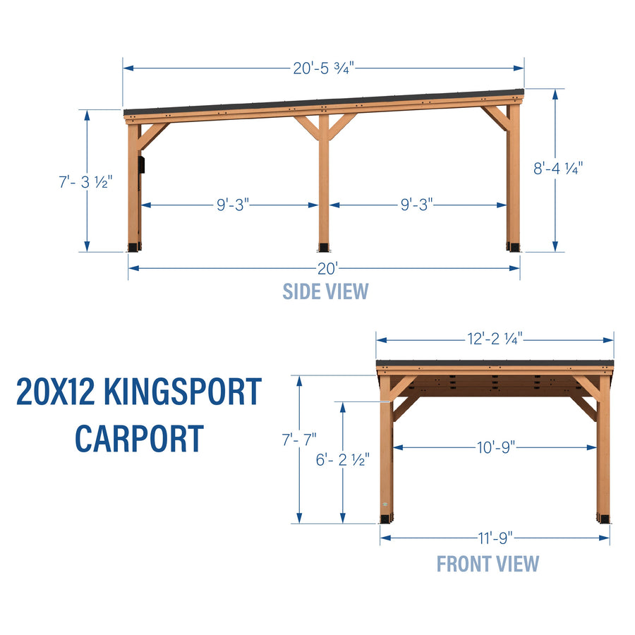 20x12 Kingsport Carport detail view