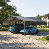 Patiowell 20x20 ft Outdoor Metal Carport, Black angle 2