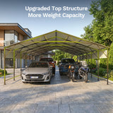 Patiowell 20x30 ft Outdoor Metal Carport, Black angle 5