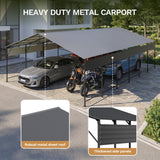 Patiowell 20x30 ft Outdoor Metal Carport, Black angle 6
