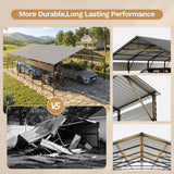 Patiowell 20x30 ft Outdoor Metal Carport, Black angle 8