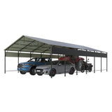 Patiowell 20x30 ft Outdoor Metal Carport, Black angle 1