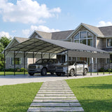 Patiowell 20x30 ft Outdoor Metal Carport, Black angle 12