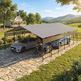 Patiowell 20x30 ft Outdoor Metal Carport, Black angle 10