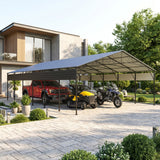 Patiowell 20x30 ft Outdoor Metal Carport, Black angle 3