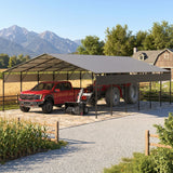 Patiowell 20x30 ft Outdoor Metal Carport, Black angle 11
