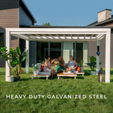 14x12 Windham Modern Steel Pergola With Sail Shade Soft Canopy angle 6