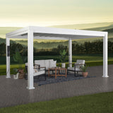 14x12 Windham Modern Steel Pergola With Sail Shade Soft Canopy angle 1