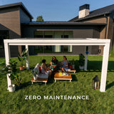 14x12 Windham Modern Steel Pergola With Sail Shade Soft Canopy angle 2