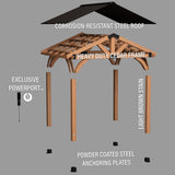12x10 Arlington Gazebo with Electric - Lt Brown angle 11