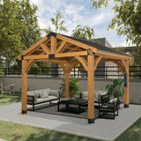 12x10 Arlington Gazebo with Electric - Lt Brown angle 9