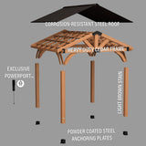12x12 Arlington Gazebo with Electric - Lt Brown angle 10