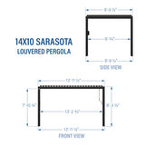 14x10 Sarasota Steel Louvered Pergola angle 1