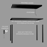 14x10 Sarasota Steel Louvered Pergola angle 12